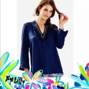 Lilly Pulitzer Amelia Island Linen Tunic Top - Small